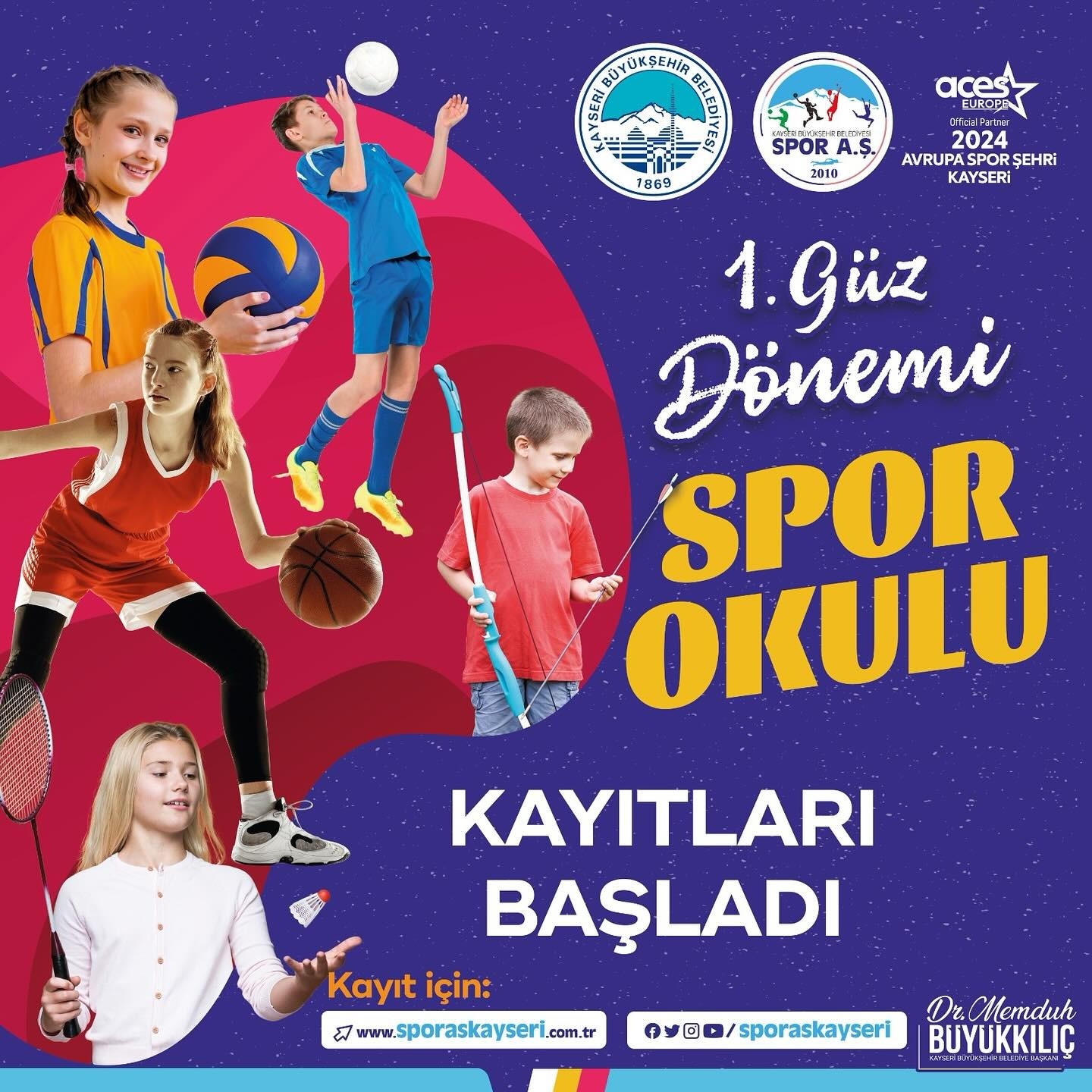 Büyükşehir Spor A.Ş., 1. Güz Dönemi Spor okulu kayıtlarını başlattı